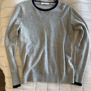 Everlane Sweater - The Cashmere Crew, Grey/Navy